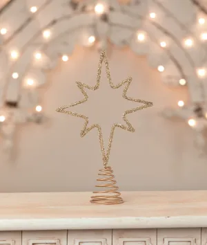 LC1553 - Old Gold Moravian Star Wire Tree Topper