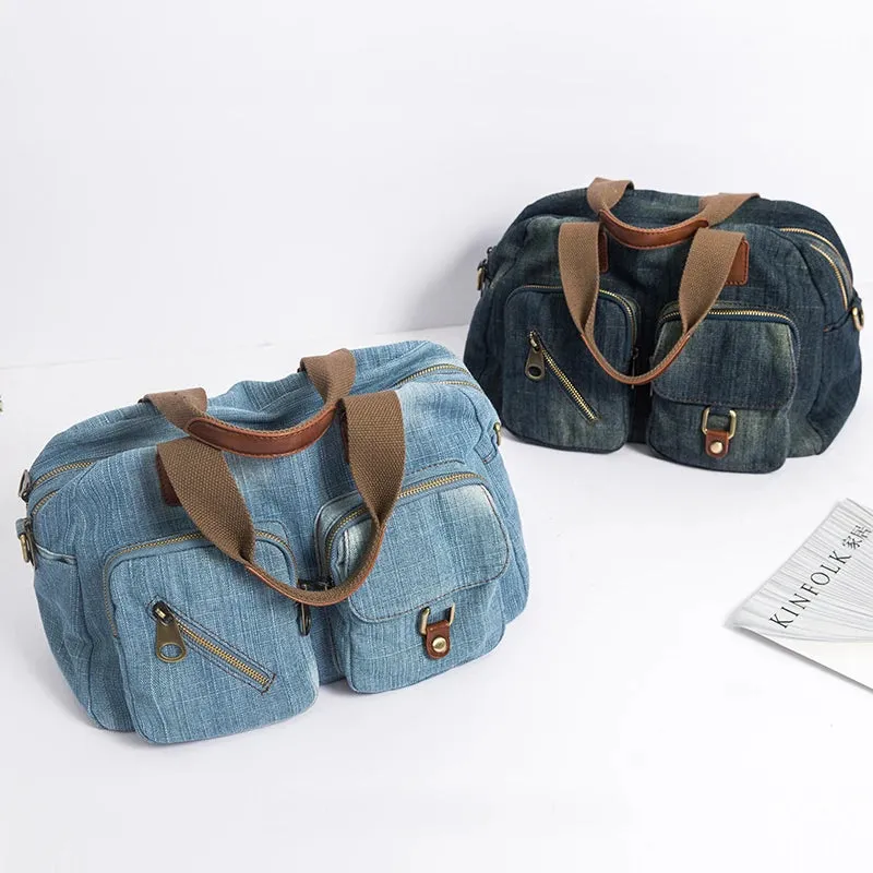 Light dark Blue Denim Handbag