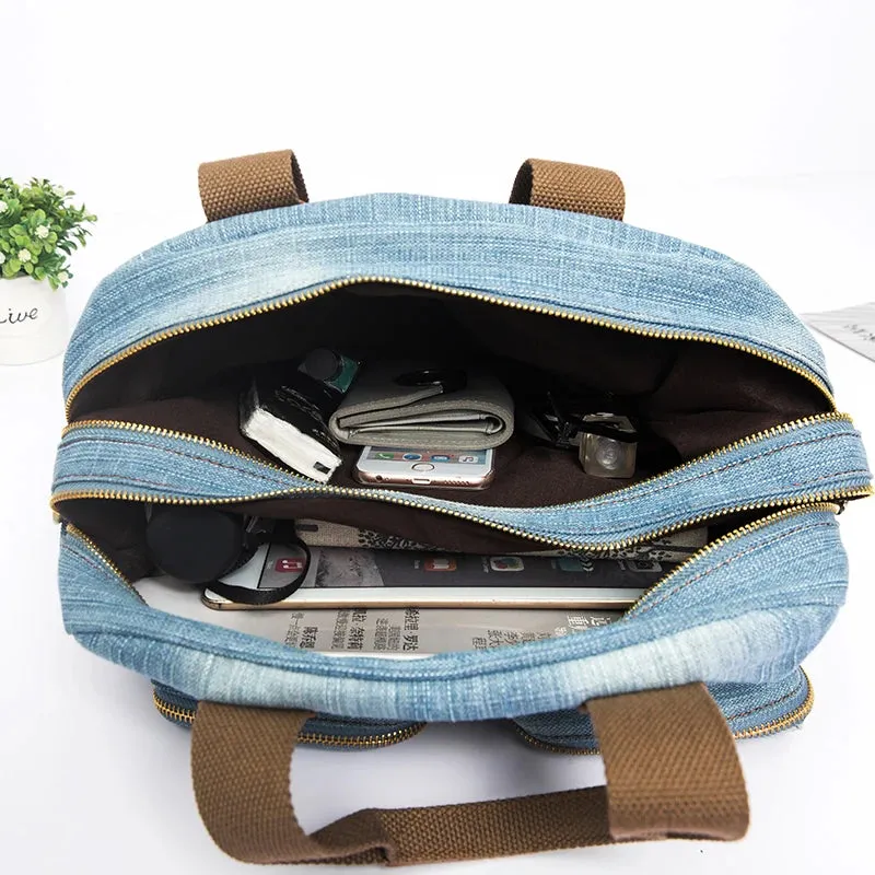 Light dark Blue Denim Handbag