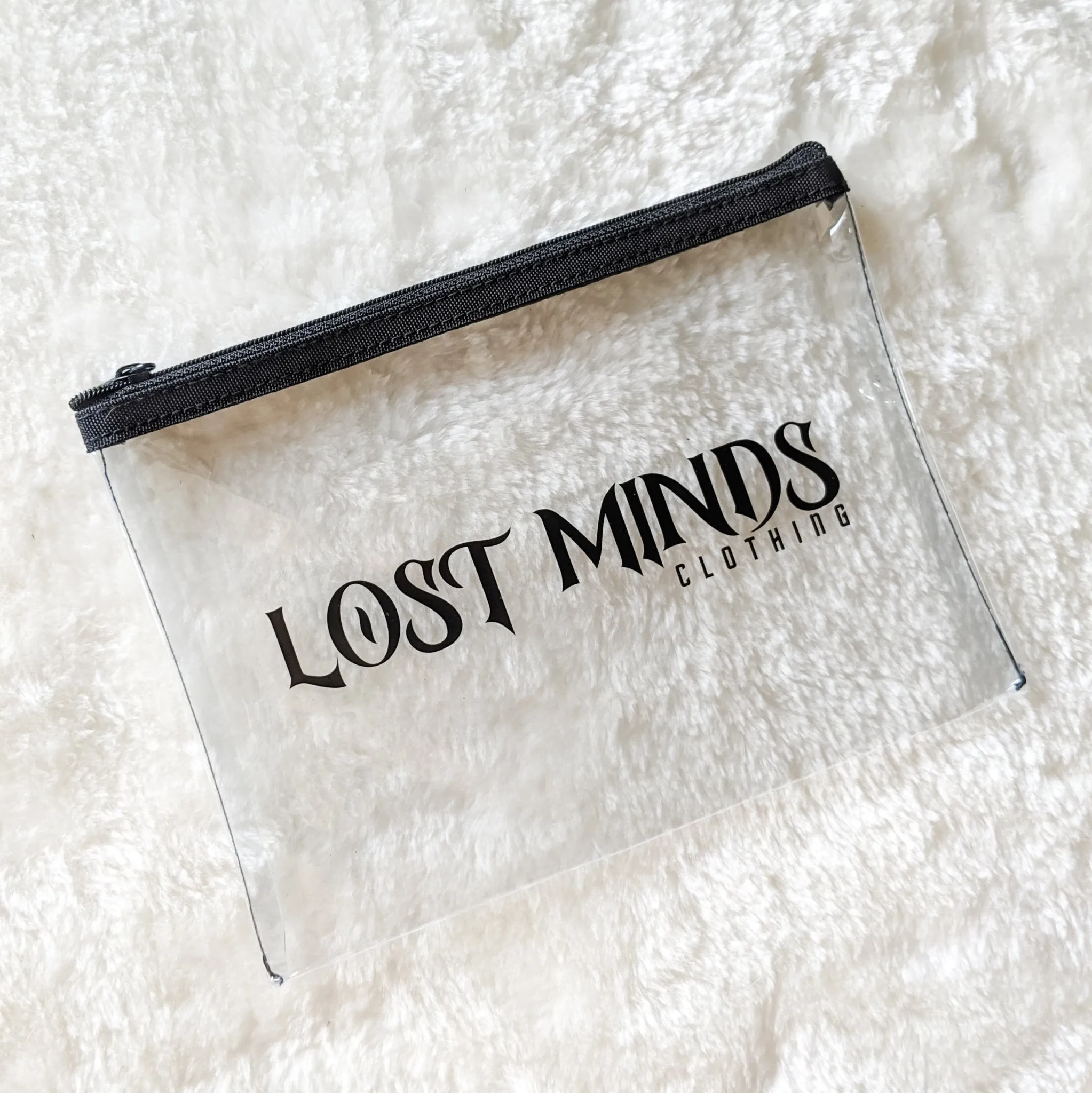 Lost Minds Transparent Zipper Pouch