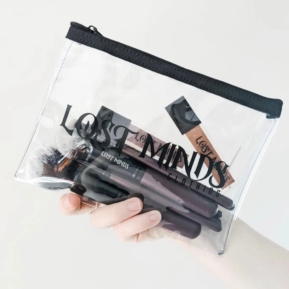 Lost Minds Transparent Zipper Pouch