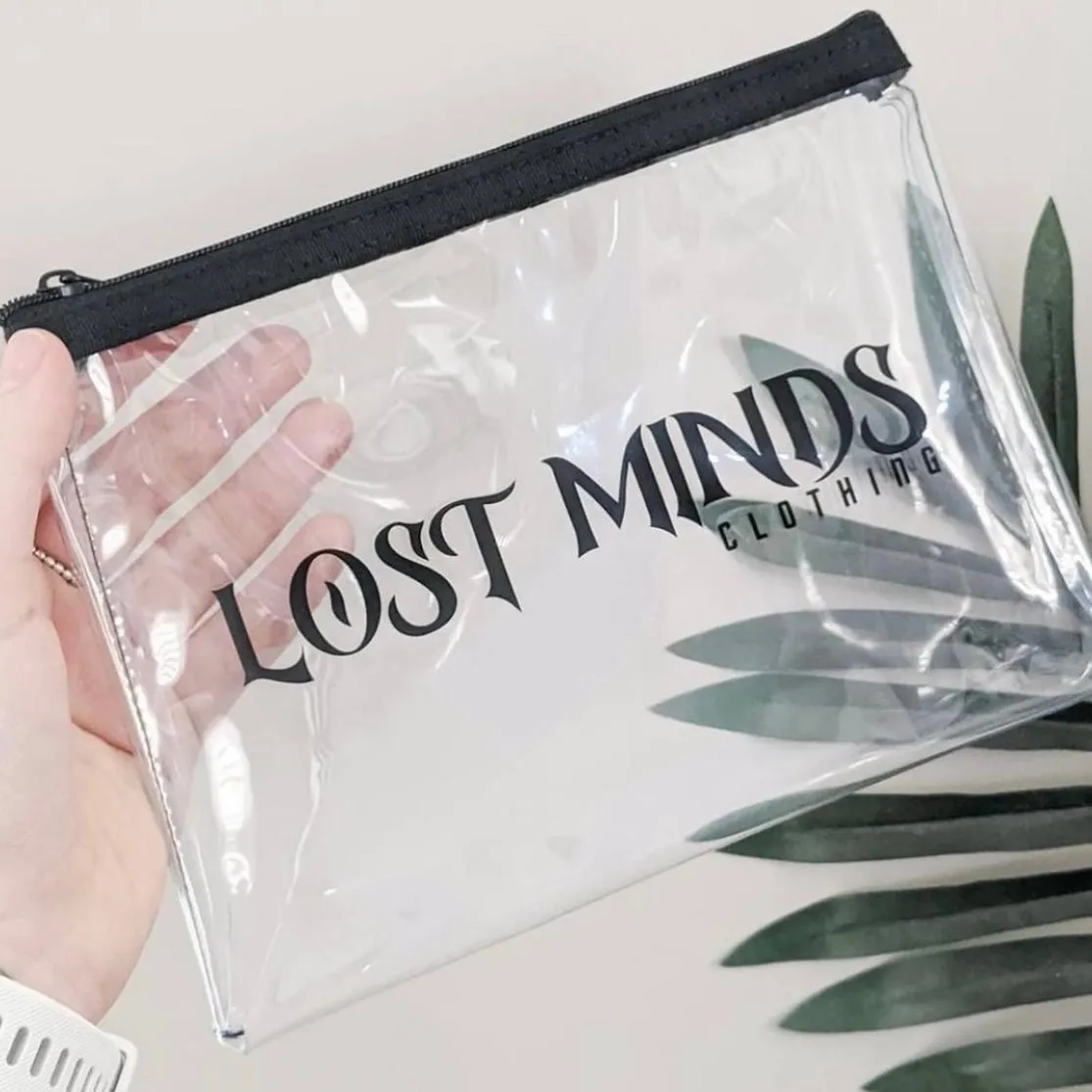 Lost Minds Transparent Zipper Pouch