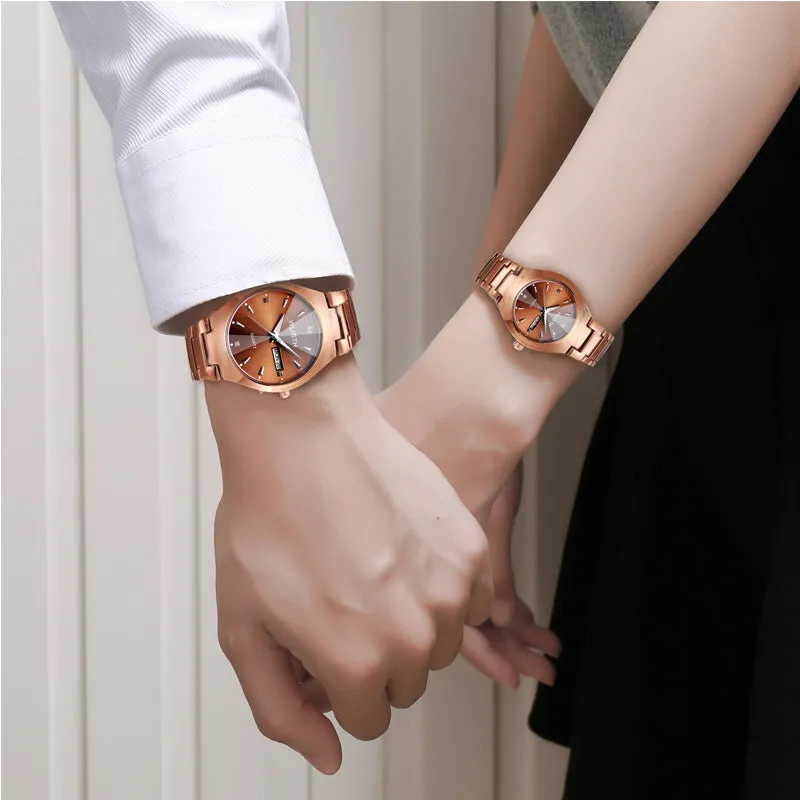 Luminous waterproof steel band watch W11Q8357