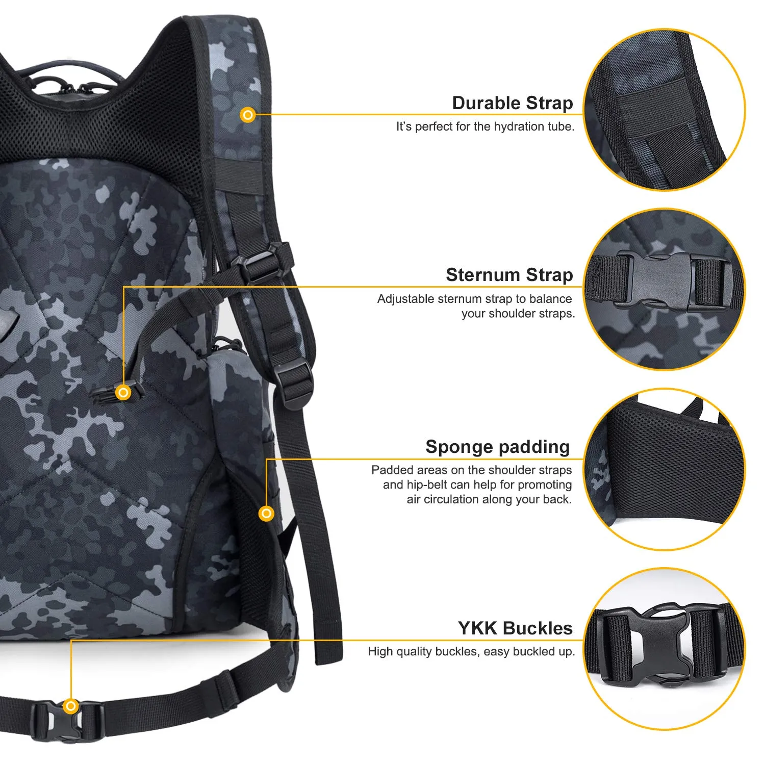 Mardingtop 28L Tactical Backpacks Molle Hiking daypacks for Camping Hiking Military Traveling Motorcycle (28L-Black Multicam)
