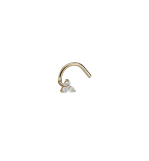 Maria Tash Diamond Trinity Right Nostril Screw 18K
