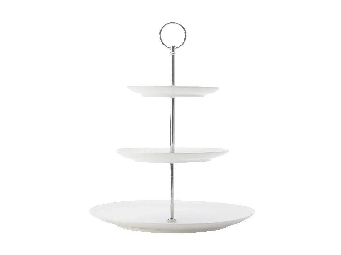 Maxwell & Williams White Basics Diamonds 3-Tier Cake Stand Gift Boxed
