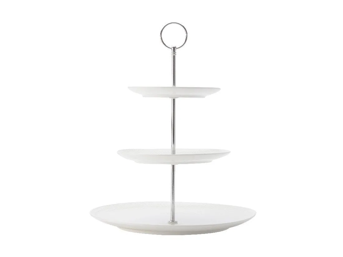 Maxwell & Williams White Basics Diamonds 3-Tier Cake Stand Gift Boxed