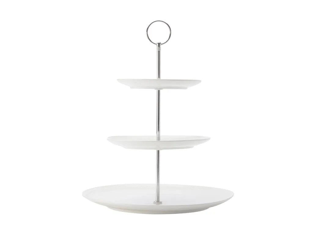 Maxwell & Williams White Basics Diamonds 3-Tier Cake Stand Gift Boxed