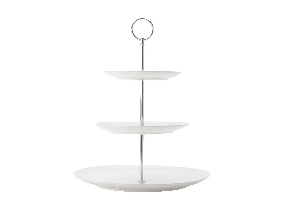 Maxwell & Williams White Basics Diamonds 3-Tier Cake Stand Gift Boxed