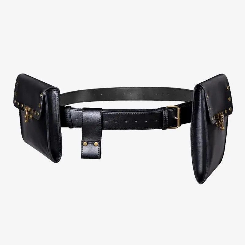 Medieval Renaissance Waist Bag Pouch Belt Holster with Belt Key Chain