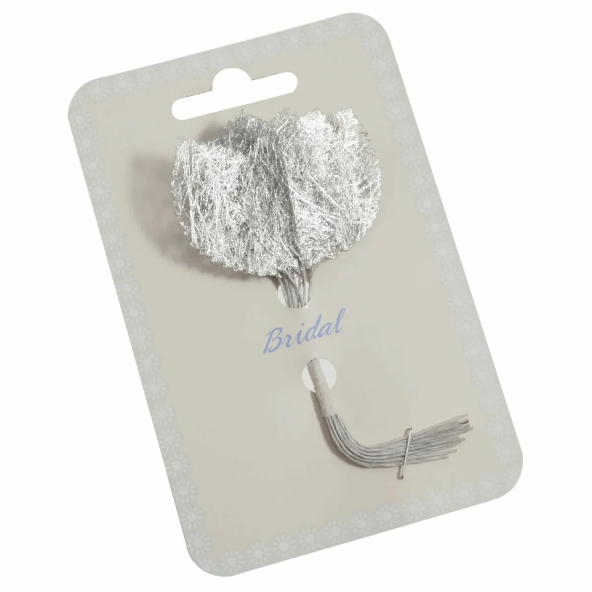 Metallic Silver Rose Leaves - 28mm (Pack of 12)