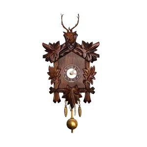Mini Quartz Clock Traditional with Stag Head - Engstler