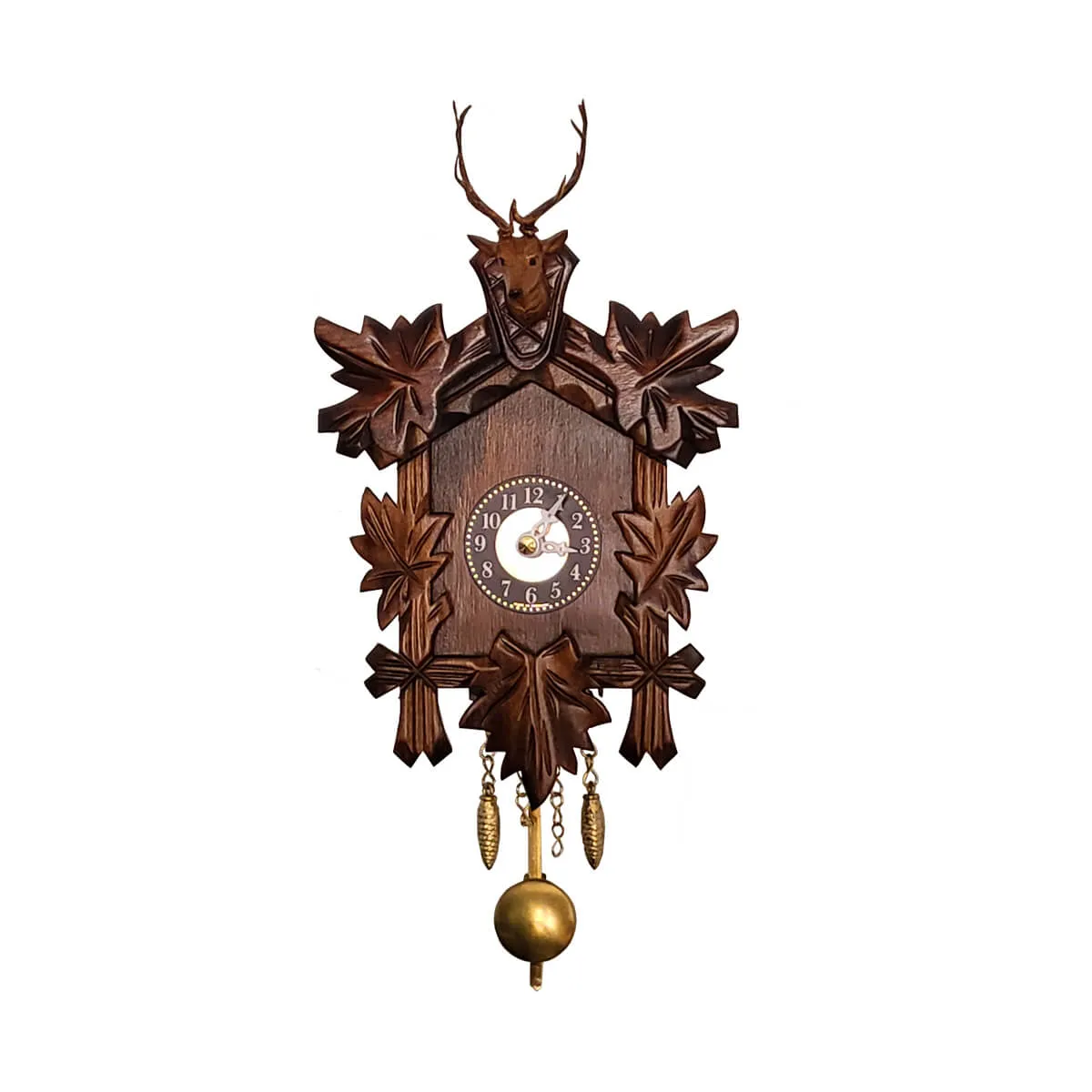 Mini Quartz Clock Traditional with Stag Head - Engstler