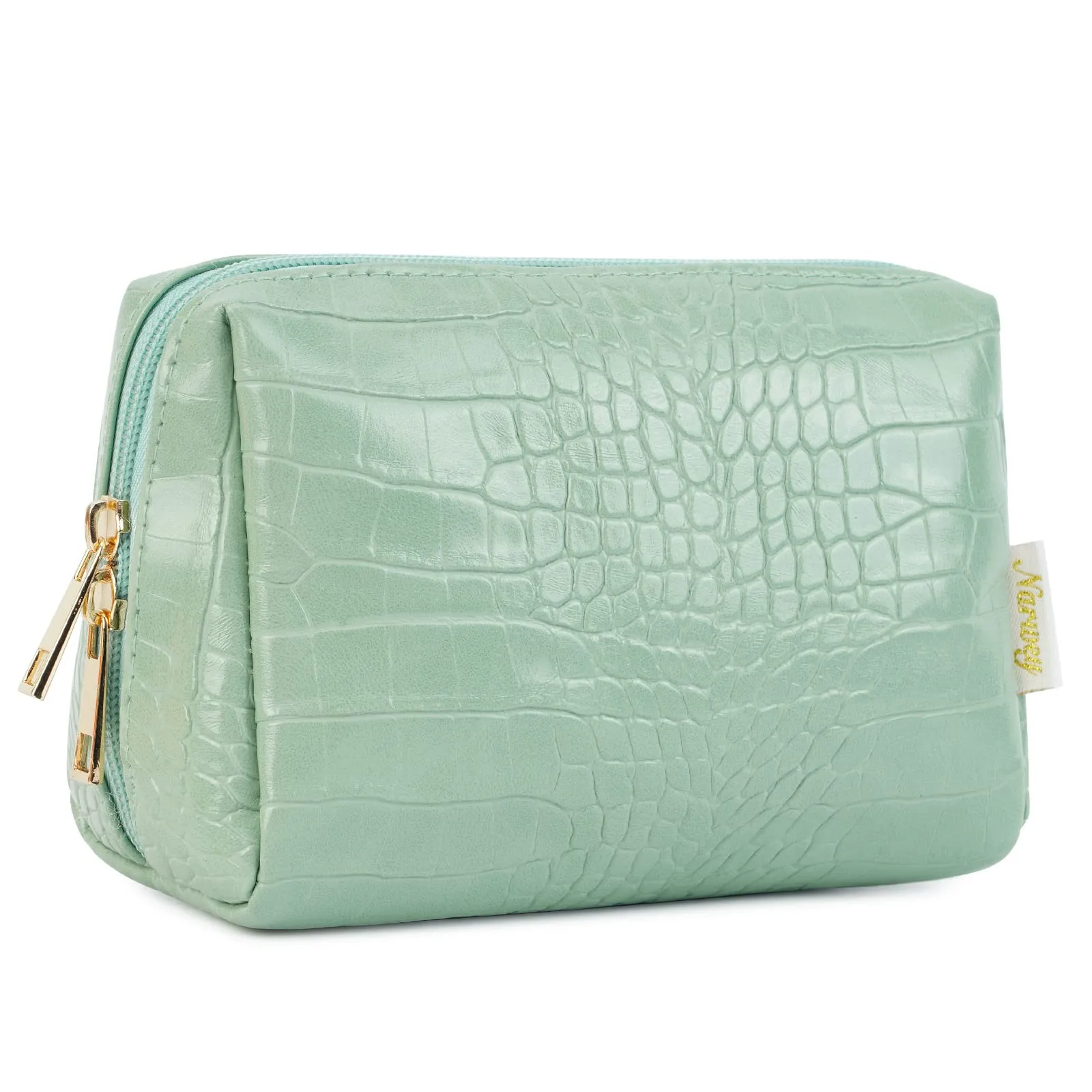 NARWEY Crocodile Grain PU Leather Makeup Bag For Women