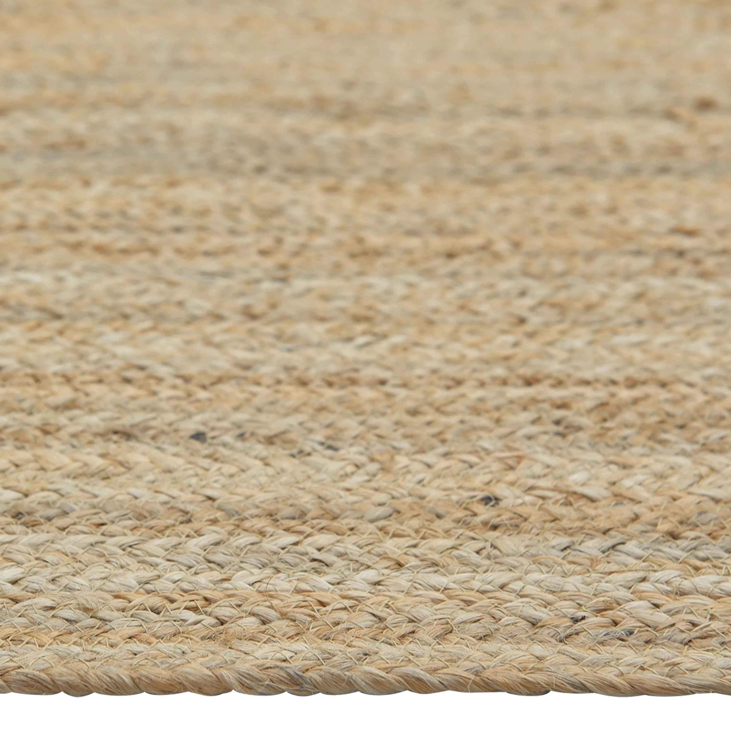 Natural Braided Solid Jute Rug