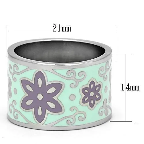 no plating Stainless Steel Ring Epoxy Multi TK824 for Women Style High