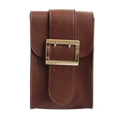 Novelty Solid Color and Belt Design Crossbody Bag For Women - Light Brown