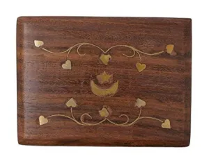 OM SHRI OM Small Decorative Box Jewelry Trinket Organizer Handcrafted Finest Rosewood Keepsake
