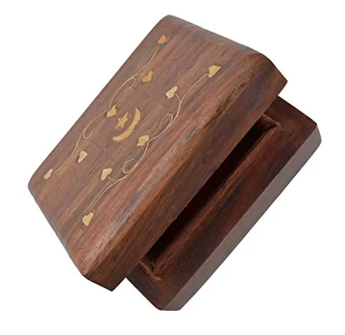 OM SHRI OM Small Decorative Box Jewelry Trinket Organizer Handcrafted Finest Rosewood Keepsake