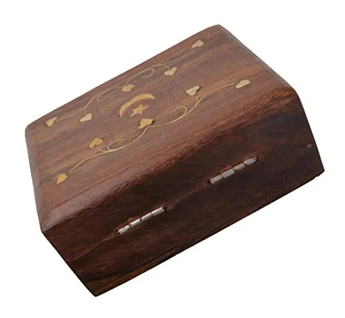 OM SHRI OM Small Decorative Box Jewelry Trinket Organizer Handcrafted Finest Rosewood Keepsake