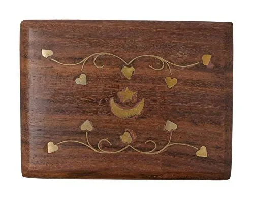 OM SHRI OM Small Decorative Box Jewelry Trinket Organizer Handcrafted Finest Rosewood Keepsake