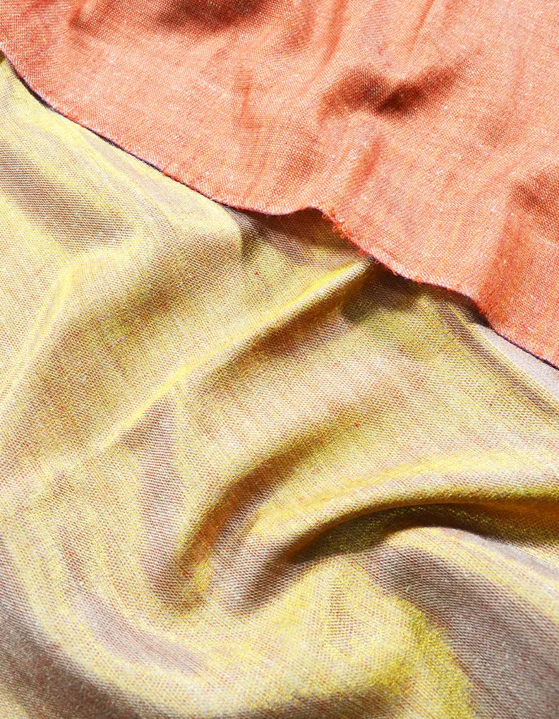 orange Zari Reversible Pashmina stole 8021