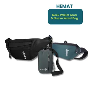 Paket Hemat - Hamura Waist Bag   Nuevo & Neck Wallet