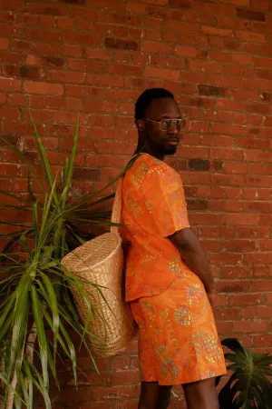 Palm Leaf Straw Duffle Bag