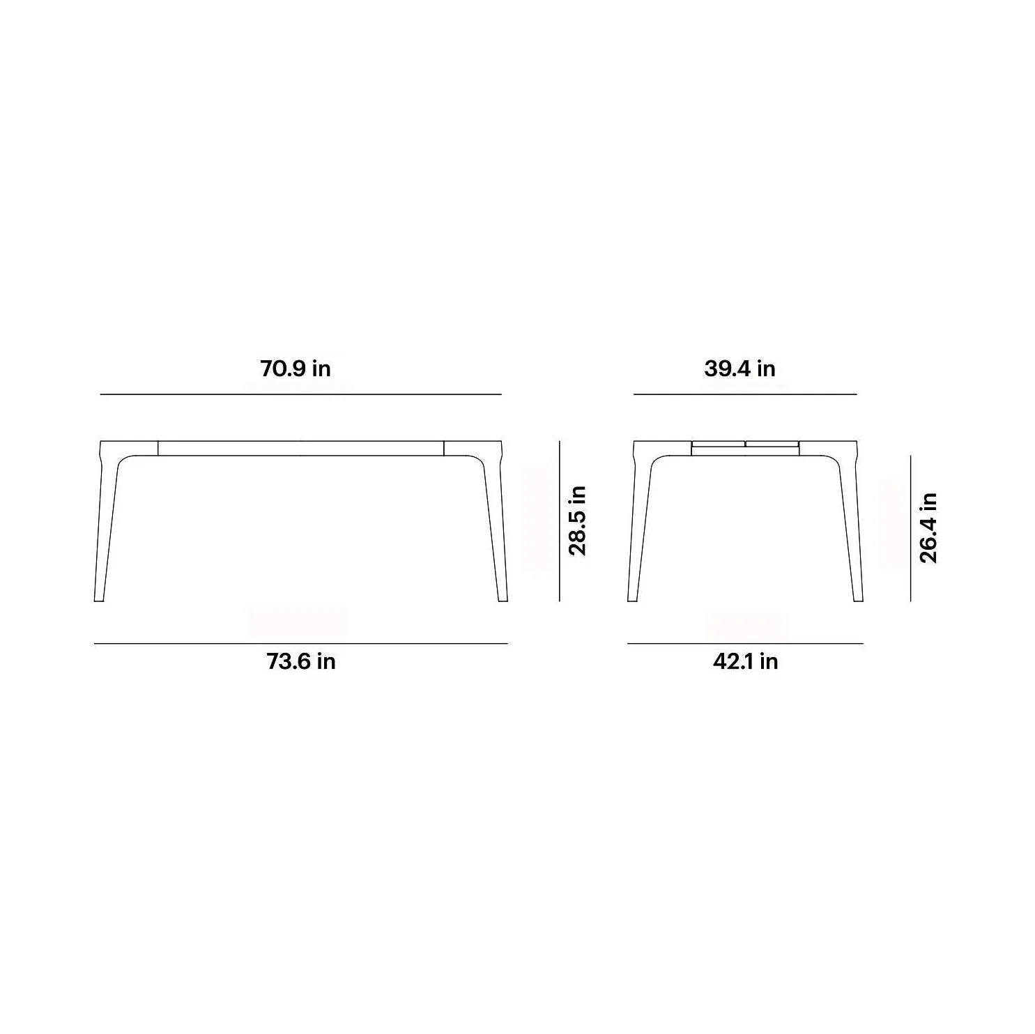 Paralel Rectangular Dining Table