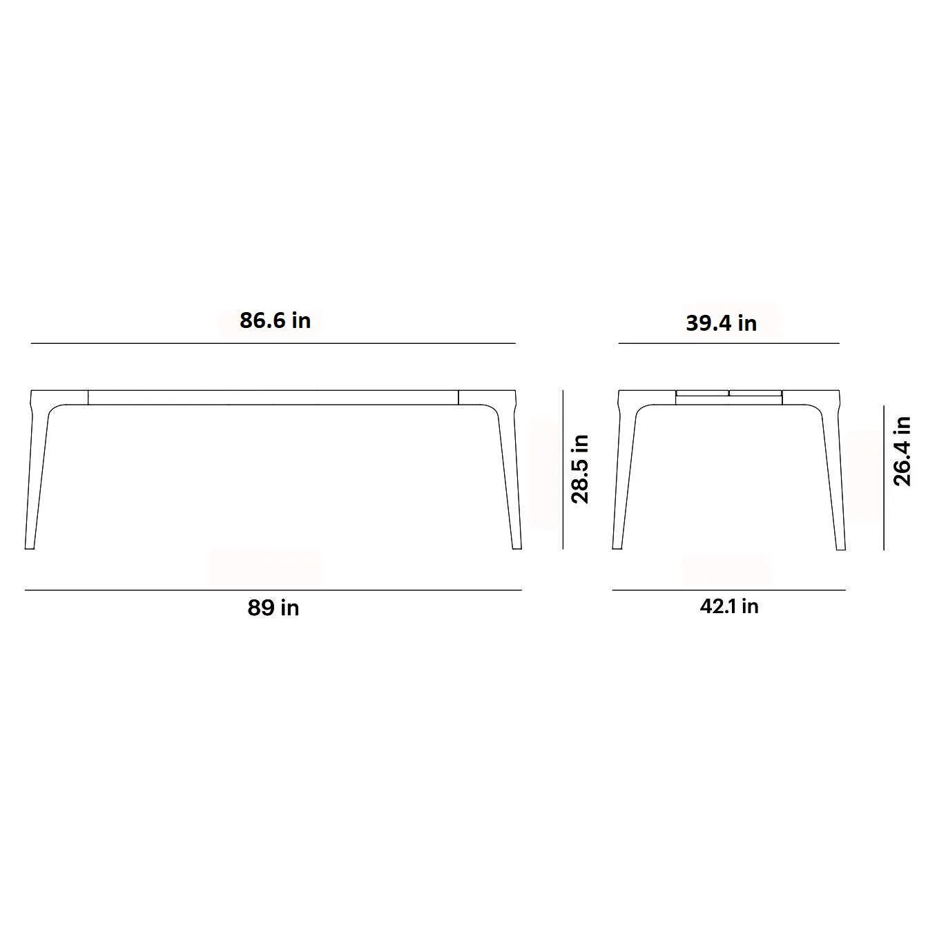 Paralel Rectangular Dining Table