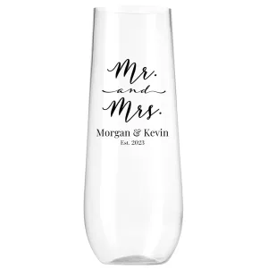 Personalized Mr. & Mrs. Champagne Glasses