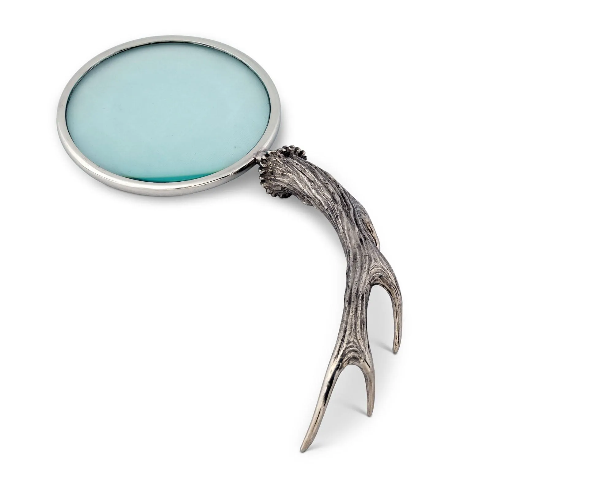 Pewter Antler Handle Magnifier 4 inches
