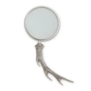 Pewter Antler Handle Magnifier 4 inches