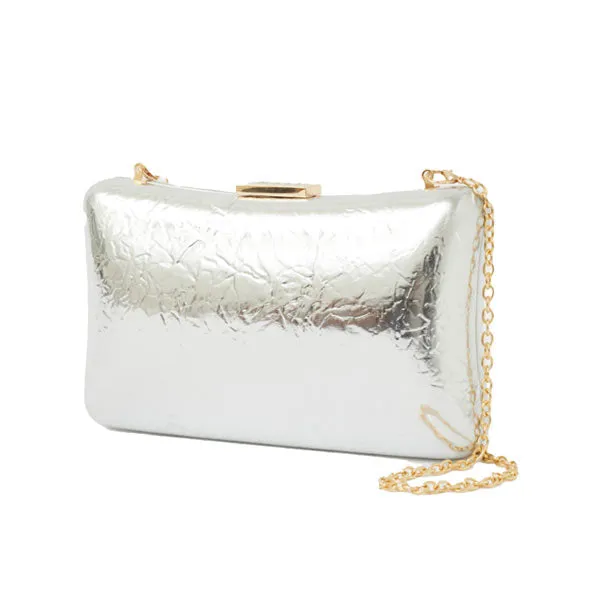 Pia Silver | Metallic Clutch