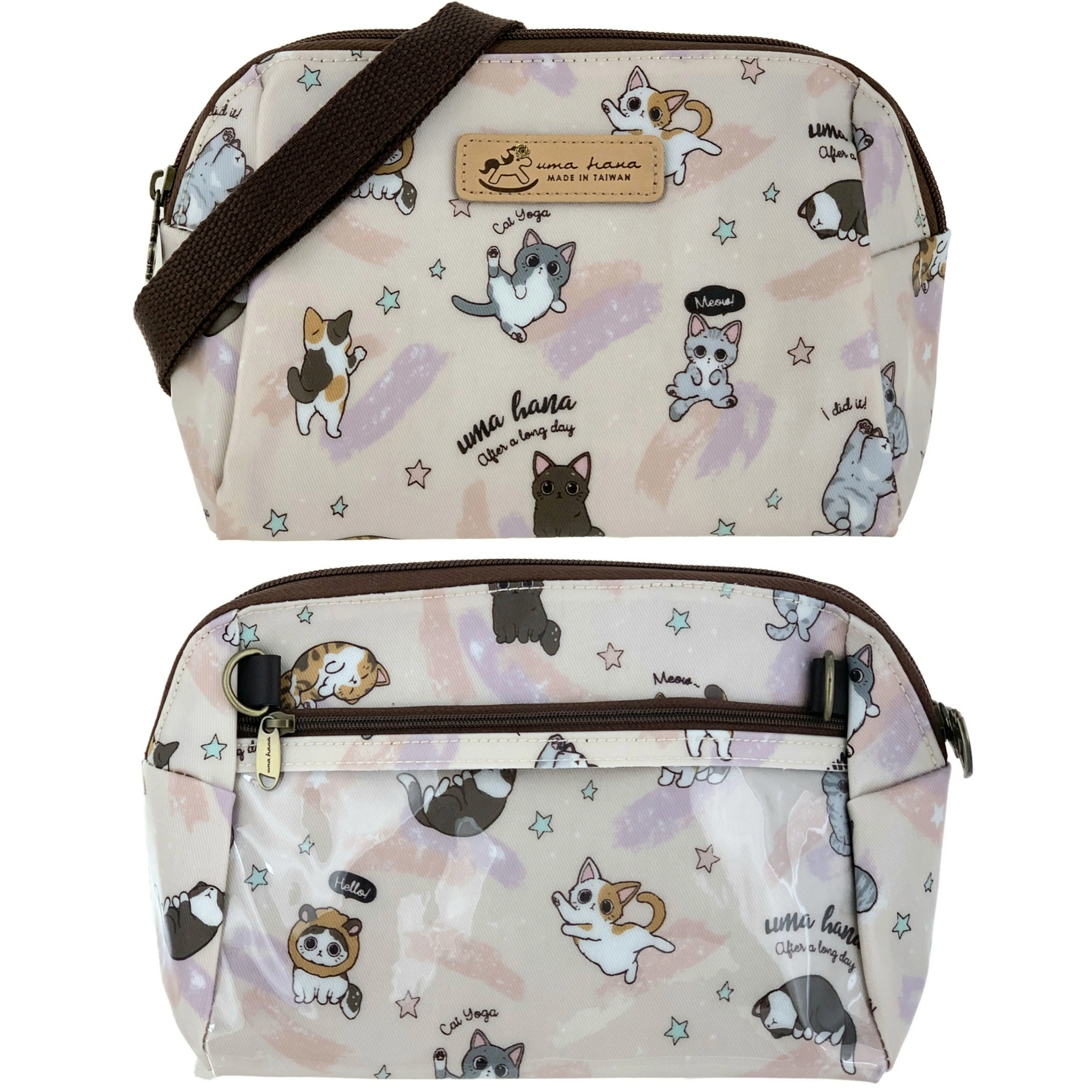 Pink Cat Yoga Mufe Crossbody Bag
