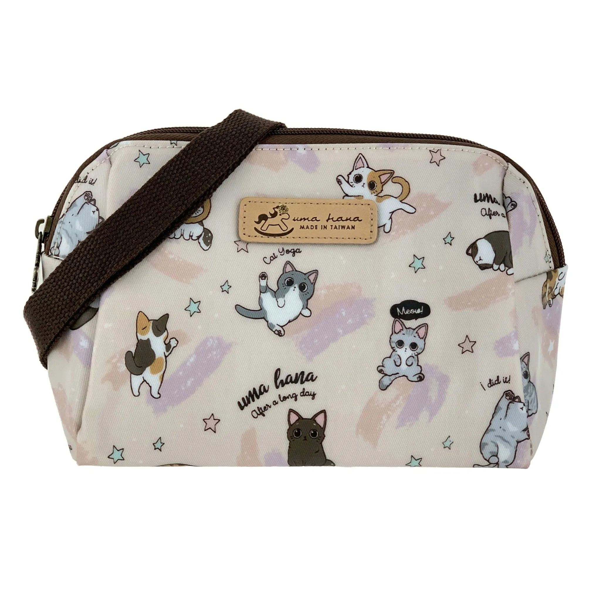 Pink Cat Yoga Mufe Crossbody Bag