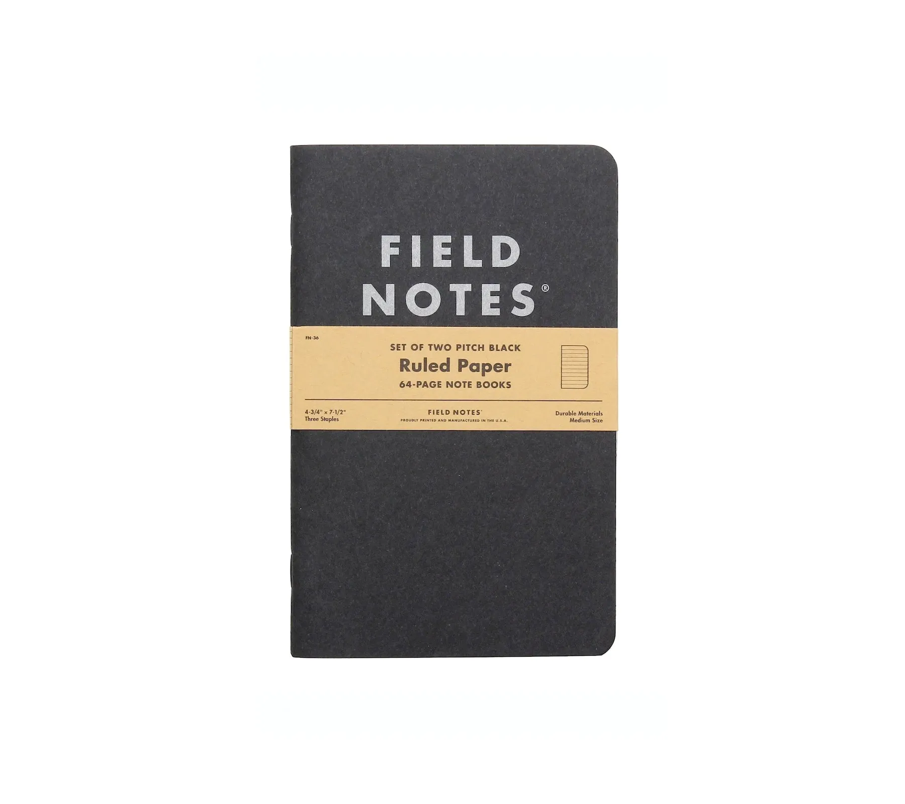 Pitch Black Note Book | Ruled 2-Pack