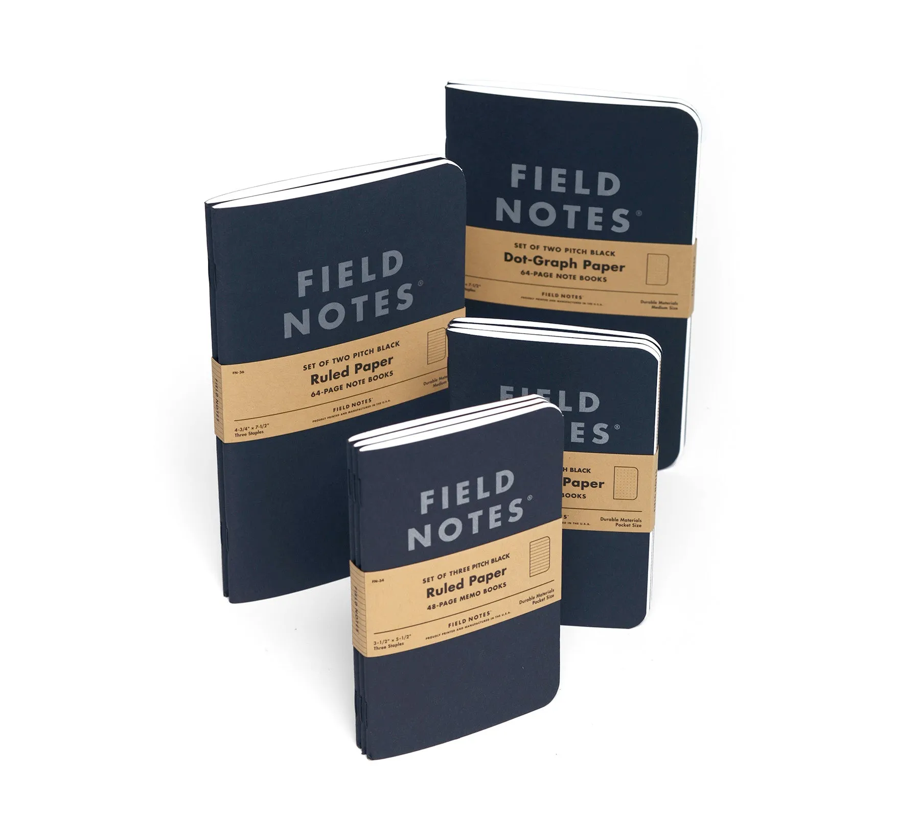 Pitch Black Note Book | Ruled 2-Pack
