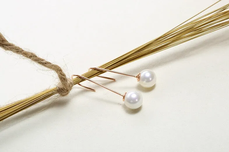 Precious Pearl Dangle Earrings - Rose Gold