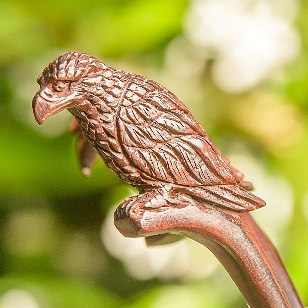 Premium Eagle Wooden Single Prong Hair Stick
