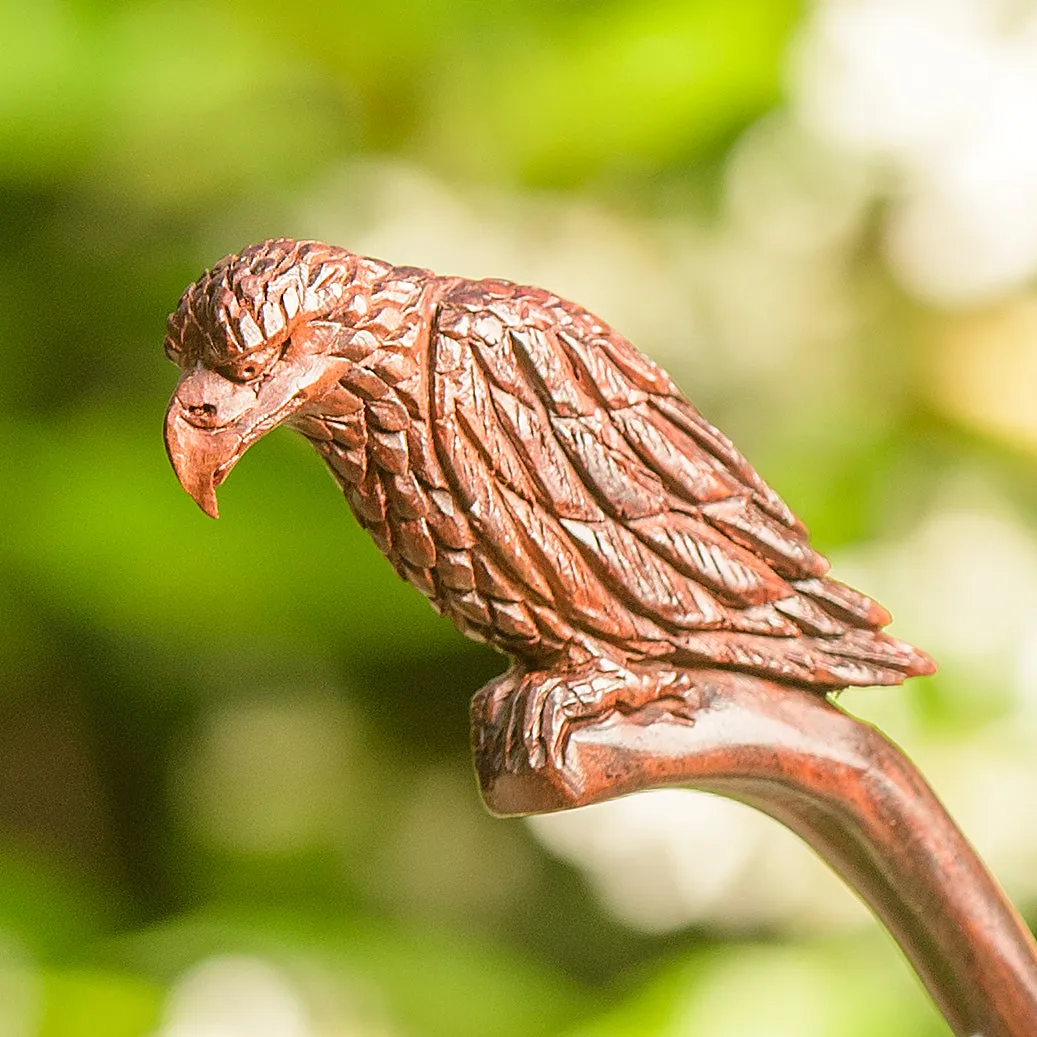 Premium Eagle Wooden Single Prong Hair Stick