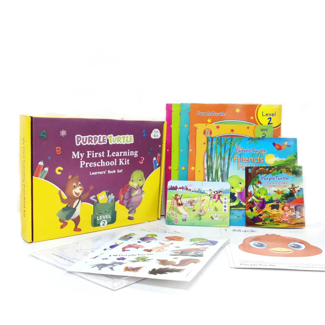 Preschool Kit for LKG (Level-2) - Complete Kit (Set of 8 Books & More) | For Children Ages 4 - 5 Years | Learn English, Maths, EVS, Hindi | For Homeschooling & Preschool Classrooms