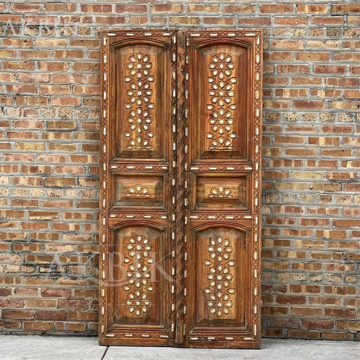 Primitive Inlaid Mediterranean Door With Mother Of Pearl