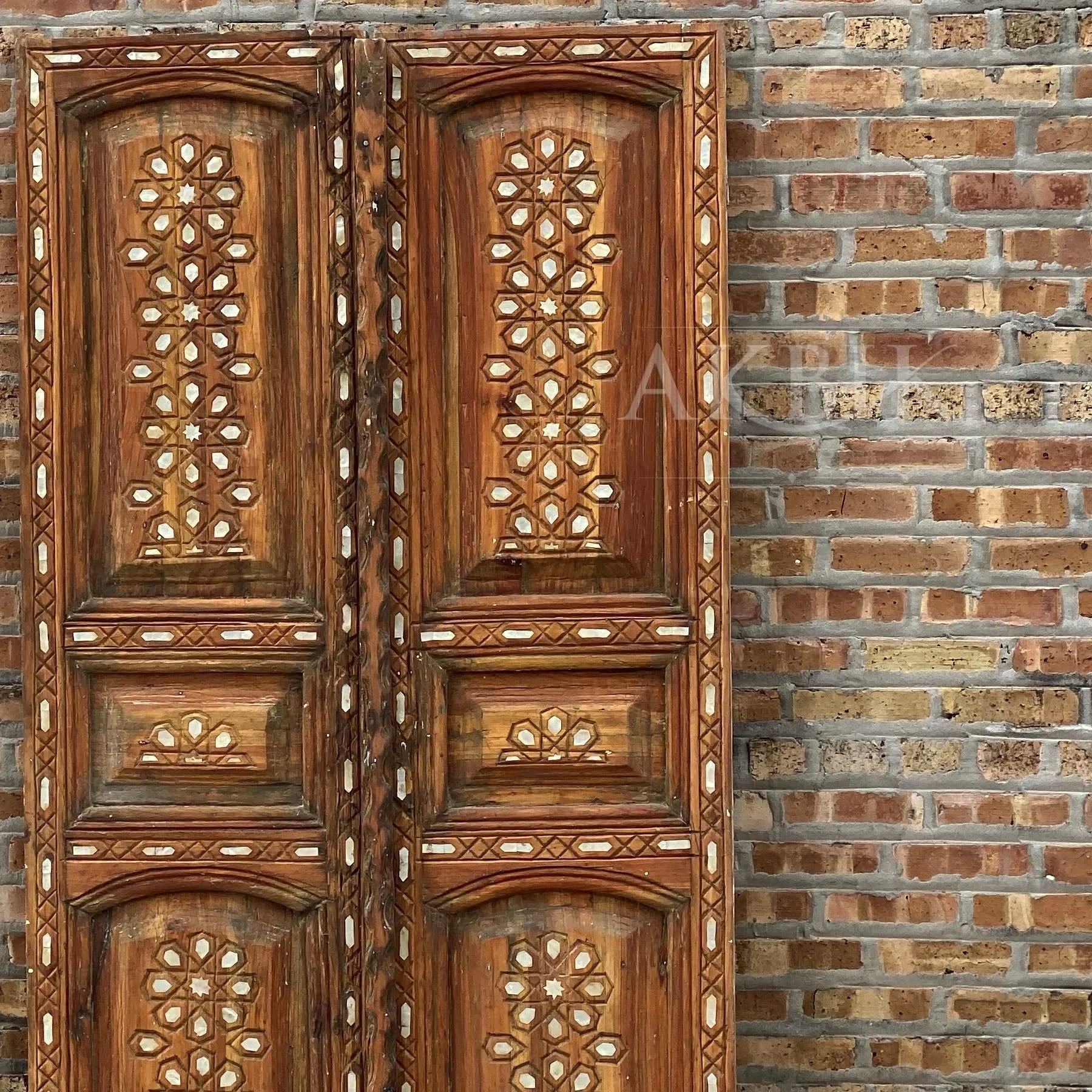 Primitive Inlaid Mediterranean Door With Mother Of Pearl