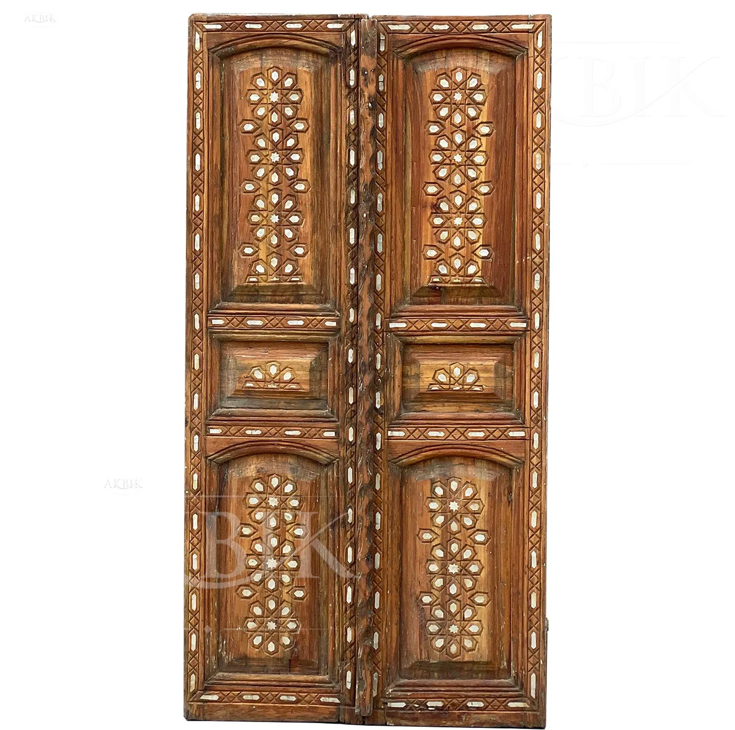 Primitive Inlaid Mediterranean Door With Mother Of Pearl