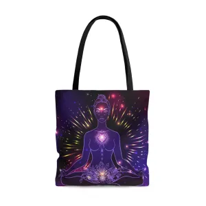 Purple Goddess Of Energy Yoga Tote Bag
