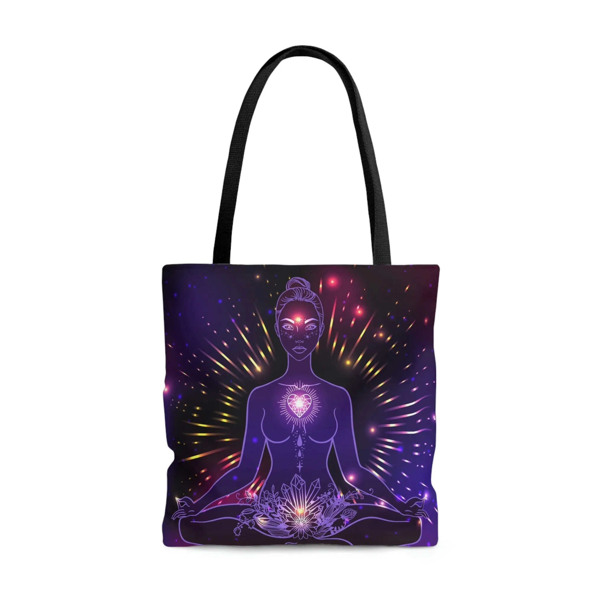Purple Goddess Of Energy Yoga Tote Bag