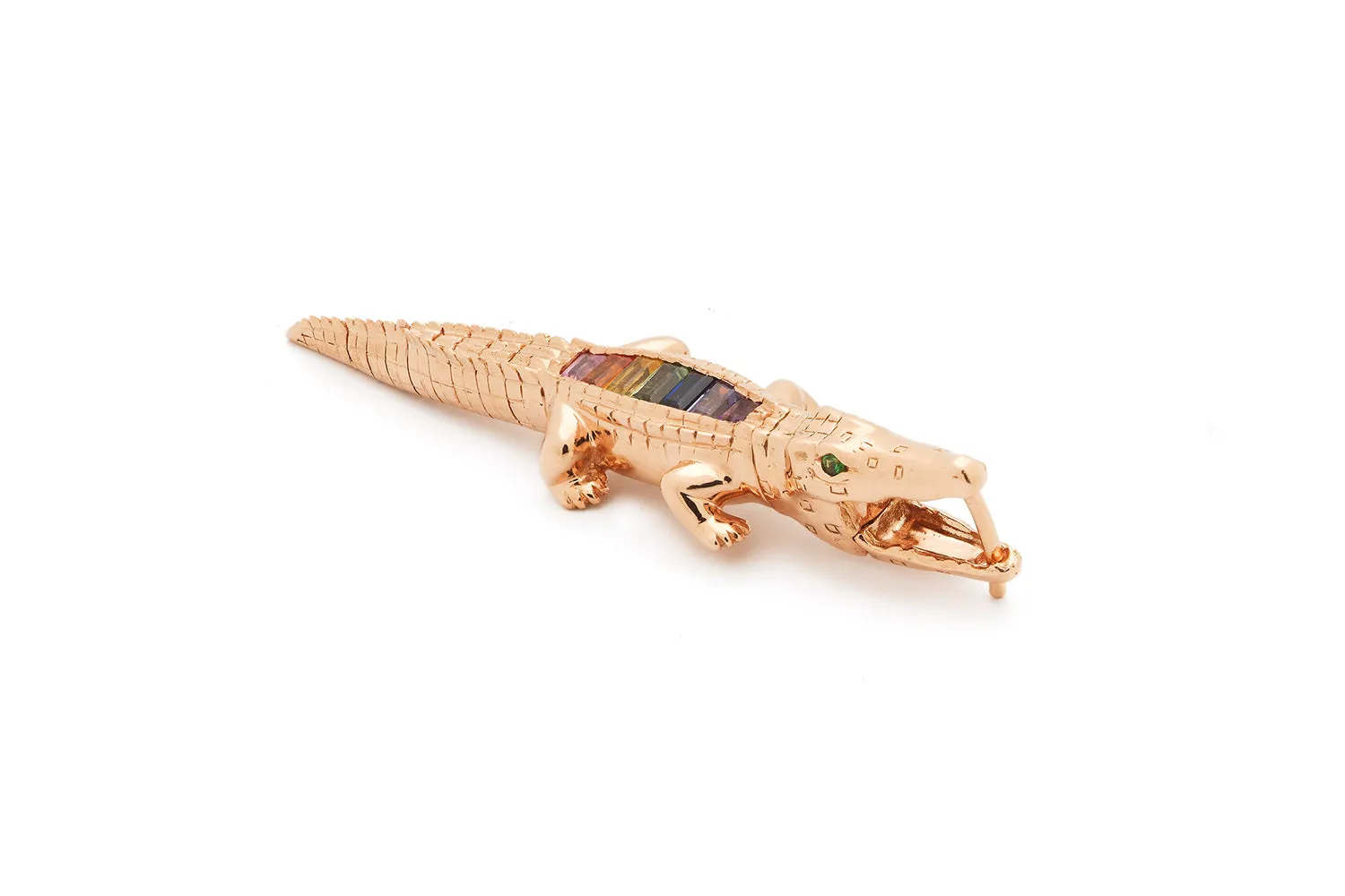 Rainbow Alligator Bite Single Earring