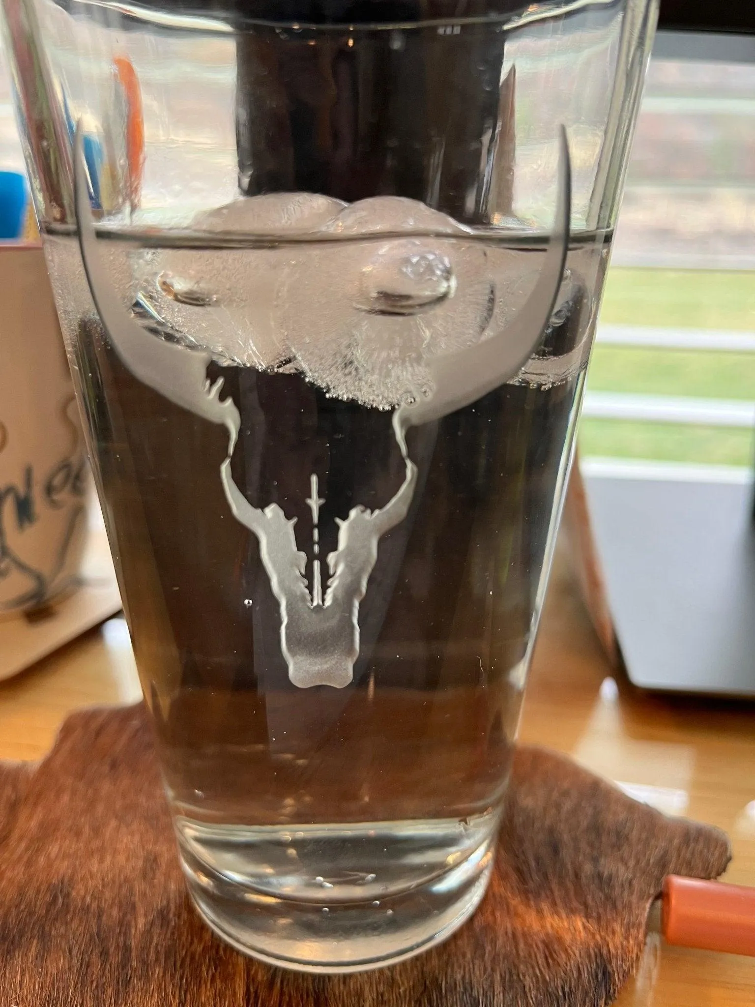 Ranch Steer Sand Carved Pint Glasses