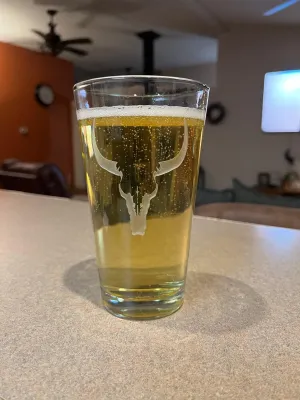 Ranch Steer Sand Carved Pint Glasses